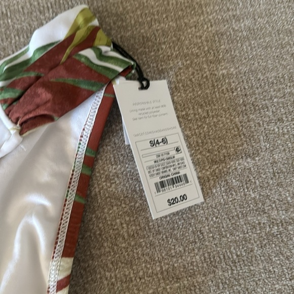 Shade & Shore Tropical Leaf Bikini Bottom S Low Rise Medium Coverage - Picture 3 of 4